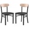 Emma and Oliver Yara Industrial Dining Chair with Rolled Steel Frame and Solid Wood Seat - 500 lbs. Static Weight Capacity